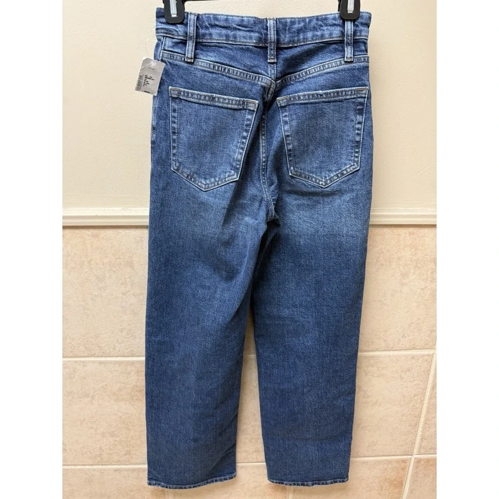 FRAME The Wide Straight Leg Jeans Blue Denim Ankle Length Sz 24 NWT $268 - Picture 3 of 16
